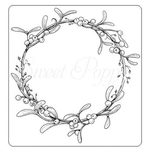 Mistletoe Wreath Stamp Sweet Poppy SPSTMPA6_MISTWREATH