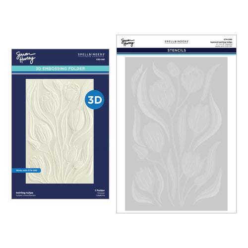 Twirling Tulips 3D Embossing Folder Simon Hurley Spellbinders E3D-081