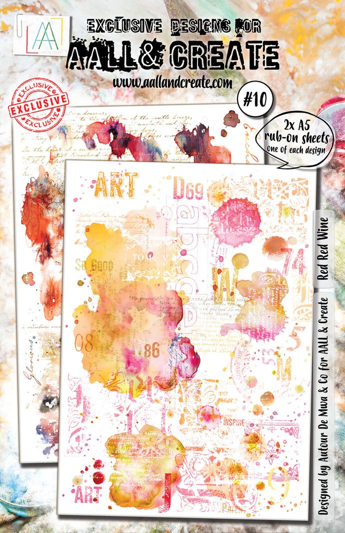 Red Red Wine #10 Rub-on Sheets 2x A5 Aall & Create