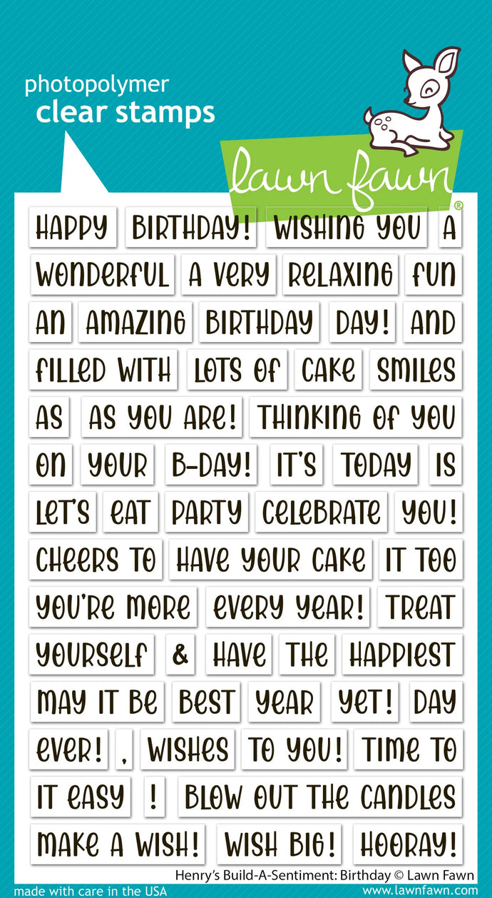 Henry’s Build a Sentiment Birthday Stamps Lawn Fawn LF3776