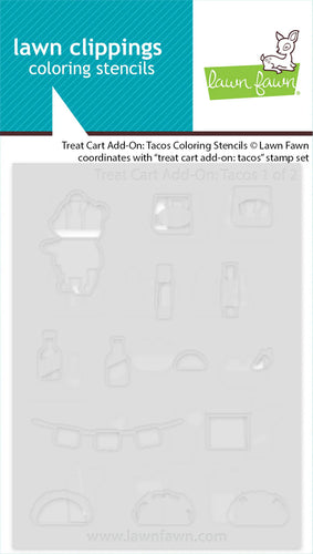Tacos Treat Cart add on Colouring Stencils Lawn Fawn LF3779
