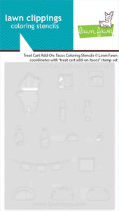 Tacos Treat Cart add on Colouring Stencils Lawn Fawn LF3779