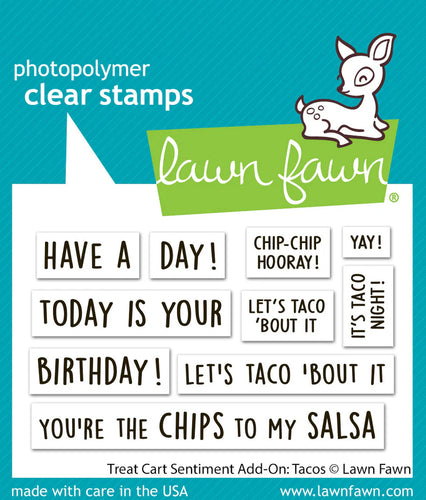 Tacos Treat Cart add on Sentiments Lawn Fawn LF3780