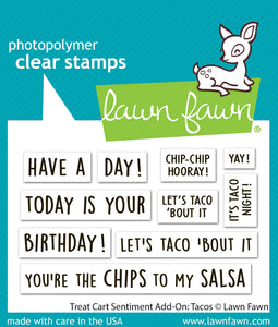 Tacos Treat Cart add on Sentiments Lawn Fawn LF3780