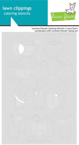 Summer Friends Colouring Stencils Lawn Fawn LF3783