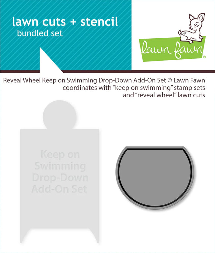 Reveal Wheel Keep on Swimming Drop Down add on Set Lawn Fawn LF3787