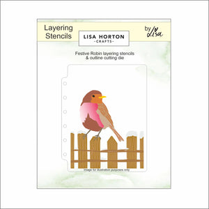 Festive Robin Layering Stencils LHCAS203 Lisa Horton