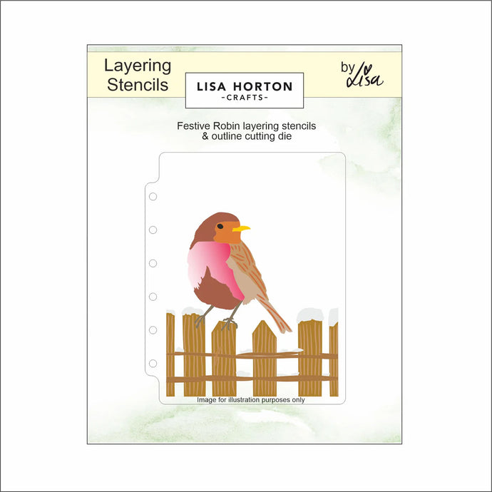 Festive Robin Layering Stencils LHCAS203 Lisa Horton