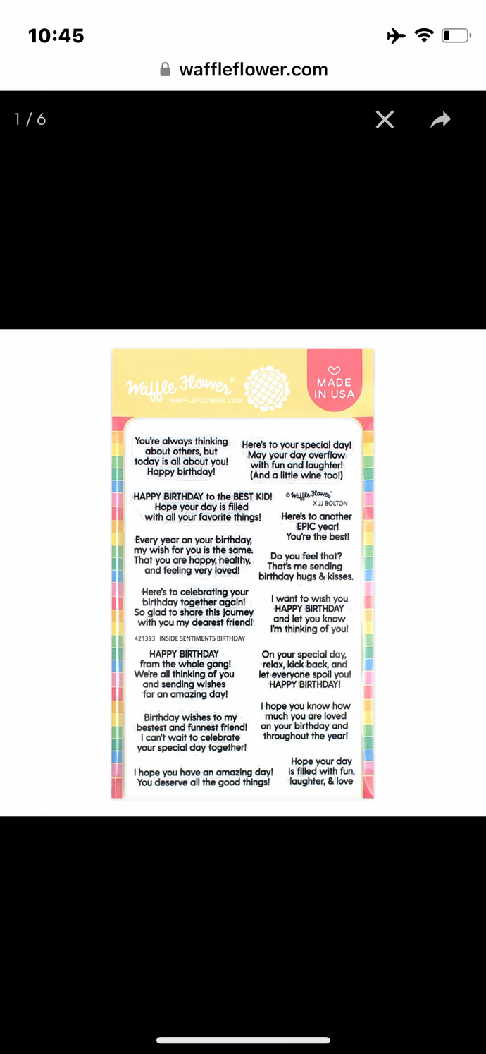 Inside Sentiments Birthday Stamp Set 421393 Waffle Flower