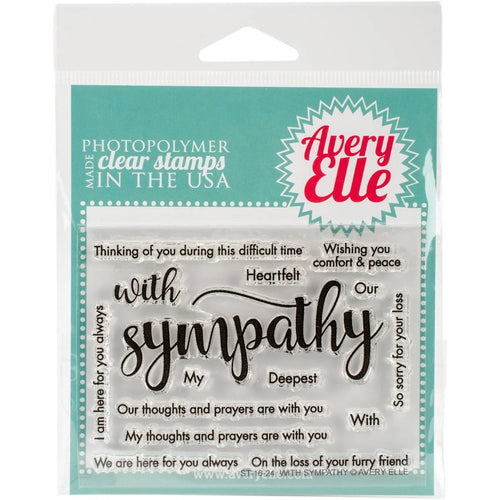 With Sympathy Clear Stamp Set Avery Elle ST-16-24