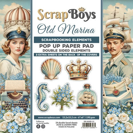 Old Marina Pop Up 6x6” Fussy Cutting Pad SB-MARI-11