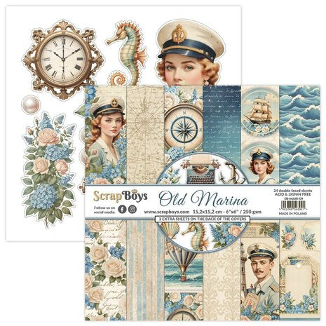 Old Marina 6x6” Paper Pad Scrapboys SB-MARI-09