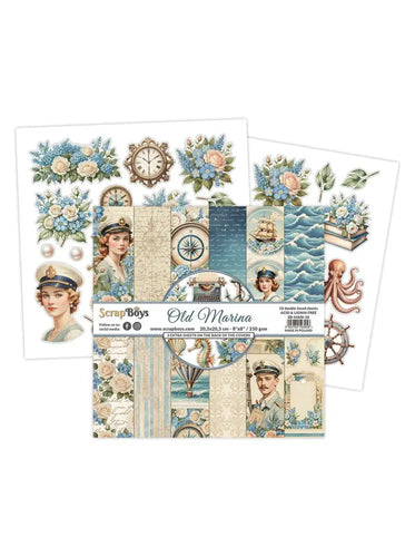 Old Marina 8x8” Paper Pad SB-MARI-10 Scrap Boys