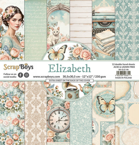 Elizabeth 12x12” Paper Pack SB-ELIZ-08 Scrapboys