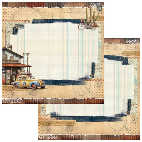 Rust and Revs Adventure 12”x 12” Paper 49 & Market RAR-29000
