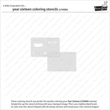 Load image into Gallery viewer, Year Sixteen Colouring Stencils Lawn Fawn LF4086