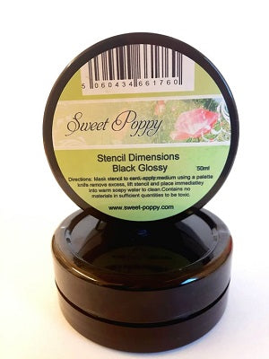 Sweet Poppy Stencil Dimensions Glossy Black 50 ml