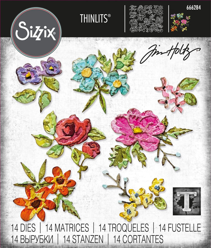 Brushstroke Flowers Mini Die Set Tim Holtz 666284