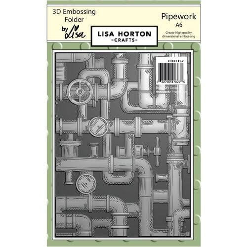 Pipework A6 3D Embossing Folder Lisa Horton LHCEF152