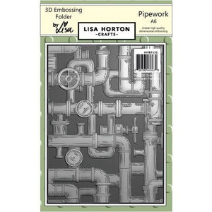 Pipework A6 3D Embossing Folder Lisa Horton LHCEF152