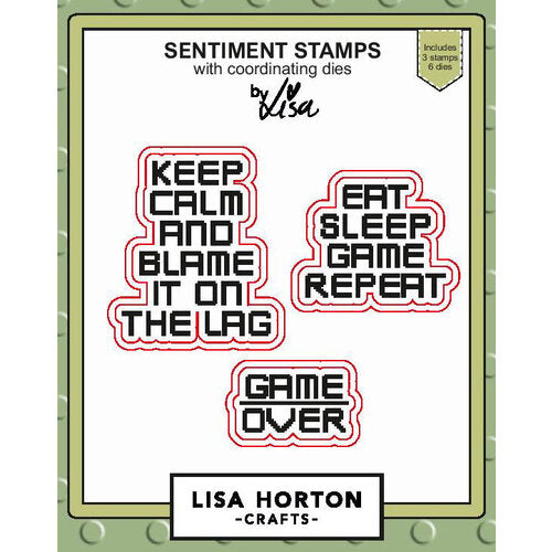 Eat, Sleep, Game - Repeat Stamp & Die Set Lisa Horton LHCCD251