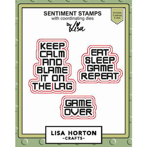 Eat, Sleep, Game - Repeat Stamp & Die Set Lisa Horton LHCCD251
