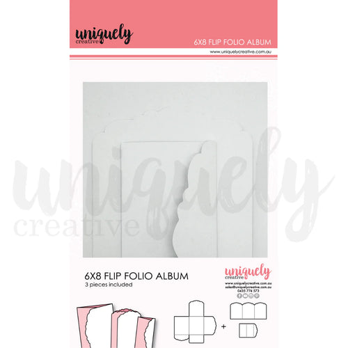 White - 6x8” Flip Folio Album Uniquely Creative UCE2022