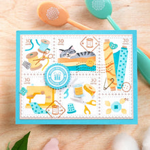 Load image into Gallery viewer, Postage Collage Circle Sentiments Matching Die Waffle Flower 422068