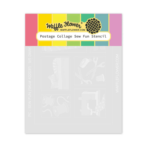 Postage Collage Sew Fun Stencil Waffle Flower 422031