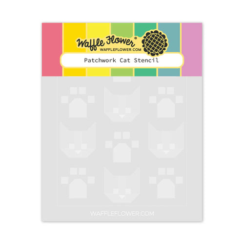 Patchwork Cat Stencil Waffle Flower 422036