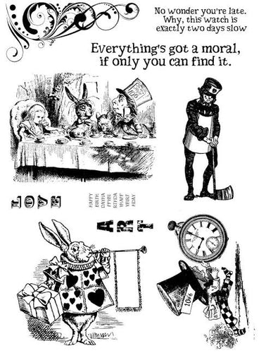 Alice 2 A5 Red Rubber Stamp Indigoblu