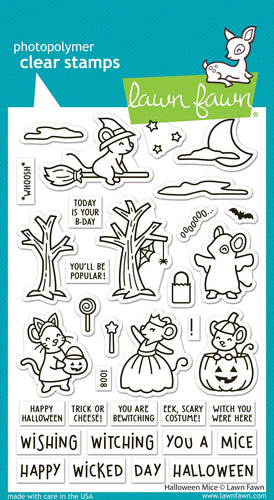Halloween Mice 4x6” Clear Stamp Set LF3848 Lawn Fawn