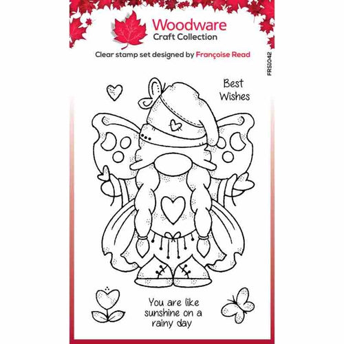 Butterfly Norma 4x6” Clear Stamp Set Woodware FRS1042