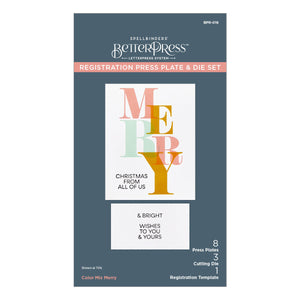 Colour Mix Merry BetterPress Plate Spellbinders BPR-016