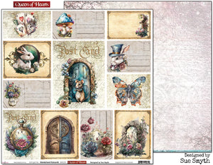 Wonderland Postcards Queen of Hearts 12x12 Paper