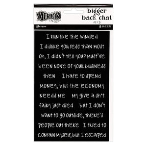 Bigger Back Chat Stickers Black Set 3 Dylusions DYA81784
