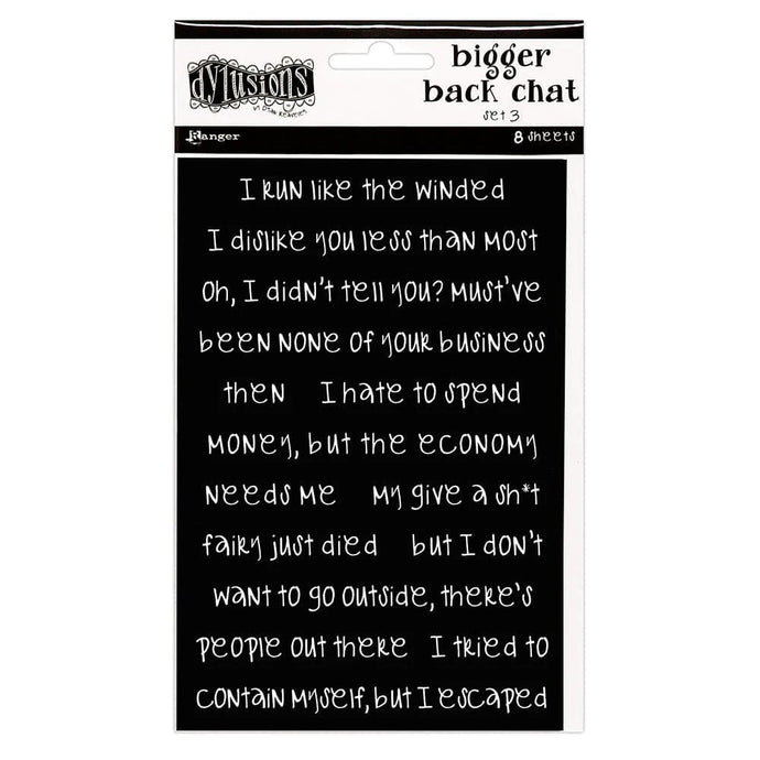 Bigger Back Chat Stickers Black Set 3 Dylusions DYA81784