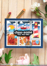 Load image into Gallery viewer, Coastal Postage Collage Stencil Waffle Flower 422071