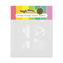 Load image into Gallery viewer, Coastal Postage Collage Stencil Waffle Flower 422071
