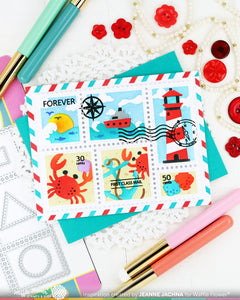 Coastal Postage Collage Stencil Waffle Flower 422071