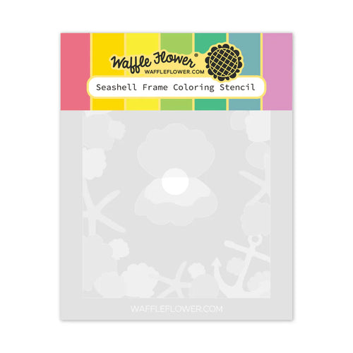 Seashell Frame Colouring Stencils Waffle Flower 422087