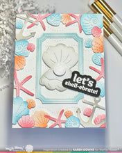Load image into Gallery viewer, Seashell Frame Colouring Stencils Waffle Flower 422087