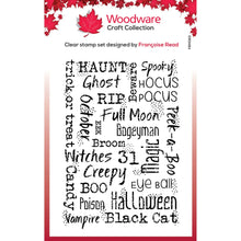 Load image into Gallery viewer, Mini Halloween Background 3x4” Clear Stamp Woodware FRM083