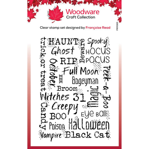 Mini Halloween Background 3x4” Clear Stamp Woodware FRM083