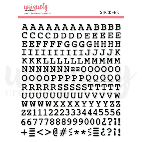 Puffy Black Uppercase Alphabet Stickers - UCE2035