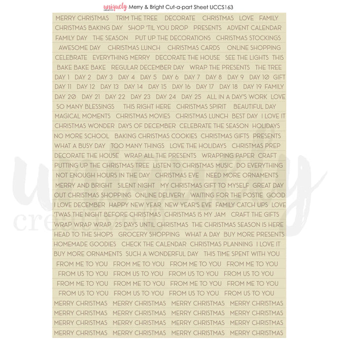 Be Merry Cut a Part Sheet uniquely creative UCCS163