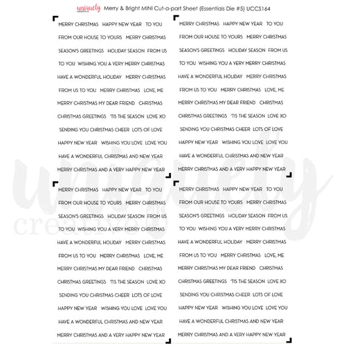 Merry & Bright Cut a Part Sheet Uniquely Creative UCCS164