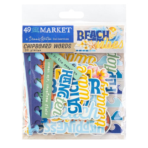 Beach Vibes Chipboard Words 49 & Market DBV-32185