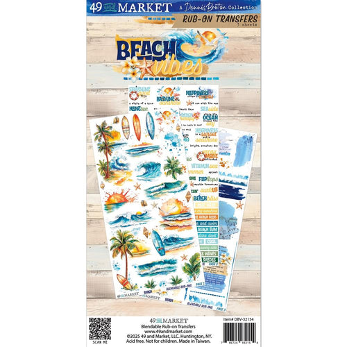 Beach Vibes Rub On Transfers 49 & Market DBV-32154