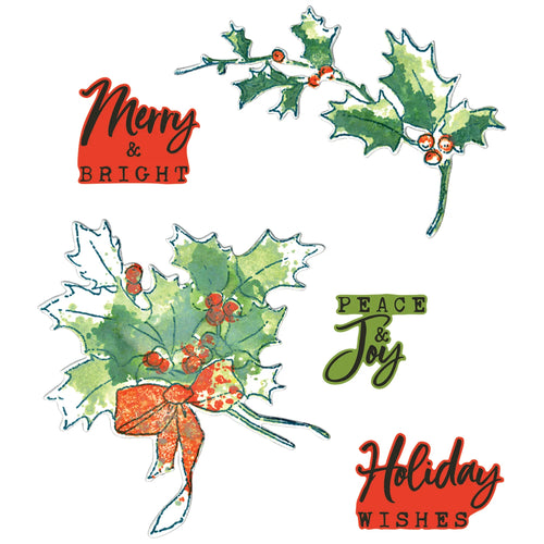Pencil Line Holly Stamp and Die Set 49 & Market 666710